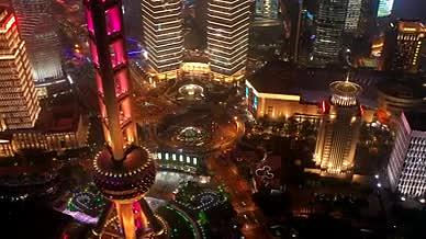 2K上海东方明珠环岛夜景延时航拍视频的预览图